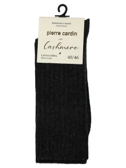 Pierre Cardin Calze corte da uomo in misto lana e cashmere a coste - nero