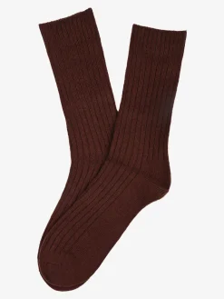 Pierre Cardin Calze corte da uomo in misto lana e cashmere a coste - marrone