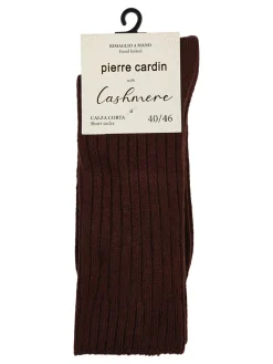 Pierre Cardin Calze corte da uomo in misto lana e cashmere a coste - marrone