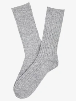 Pierre Cardin Calze corte da uomo in misto lana e cashmere a coste - grigio
