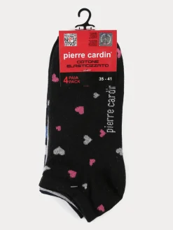 Pierre Cardin Calze corte donna con stampe. Confezione da 4 paia