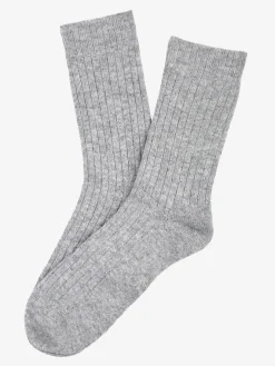 Pierre Cardin Calze corte donna in misto lana e cashmere a costine - grigio