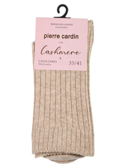 Pierre Cardin Calze corte donna in misto lana e cashmere a costine - beige