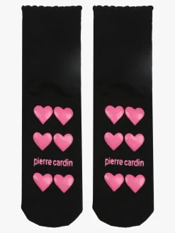 Pierre Cardin Calze da donna con antiscivolo a cuori - nero