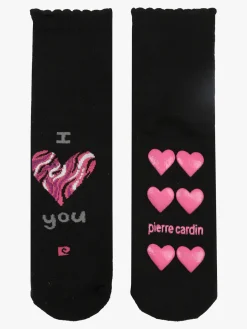 Pierre Cardin Calze da donna con antiscivolo a cuori - nero