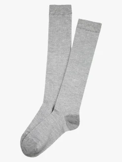 Pierre Cardin Calze lunghe da donna con stampa spigata e lurex - perla
