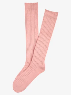 Pierre Cardin Calze lunghe in misto lana e cashmere a costine - rosa