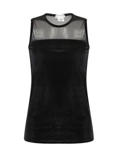 Pierre Cardin Canotta donna in velluto con tulle