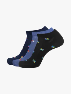 Pierre Cardin Confezione da 3 paia di calze corte da uomo in filo di scozia con stampe