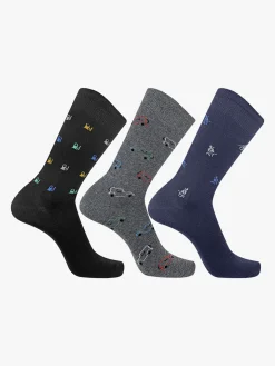 Pierre Cardin 3 Paia di calze corte da uomo con stampe
