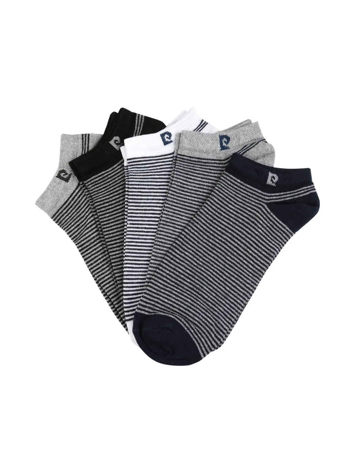 Pierre Cardin Set di 5 paia di calze corte rigate da uomo