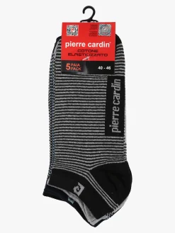 Pierre Cardin Set di 5 paia di calze corte rigate da uomo
