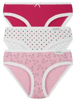 Pierre Cardin Tris di slip da bambina in cotone