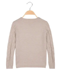 Pink Baby Maglione a treccia da bambina con sciarpa