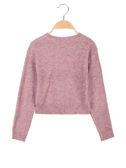 Pink Baby Maglione crop da bambina con paillettes