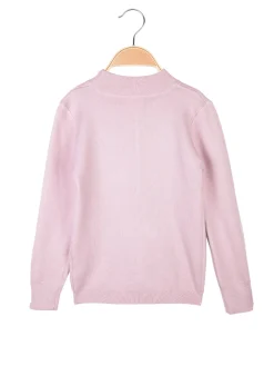 Pink Baby Pullover da bambina in maglia con collo a lupetto