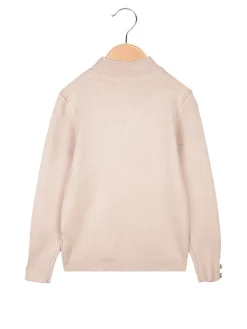 Pink Baby Pullover da bambina in maglia con collo a lupetto