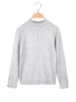 Pink Baby Pullover da bambina in maglia con collo a lupetto