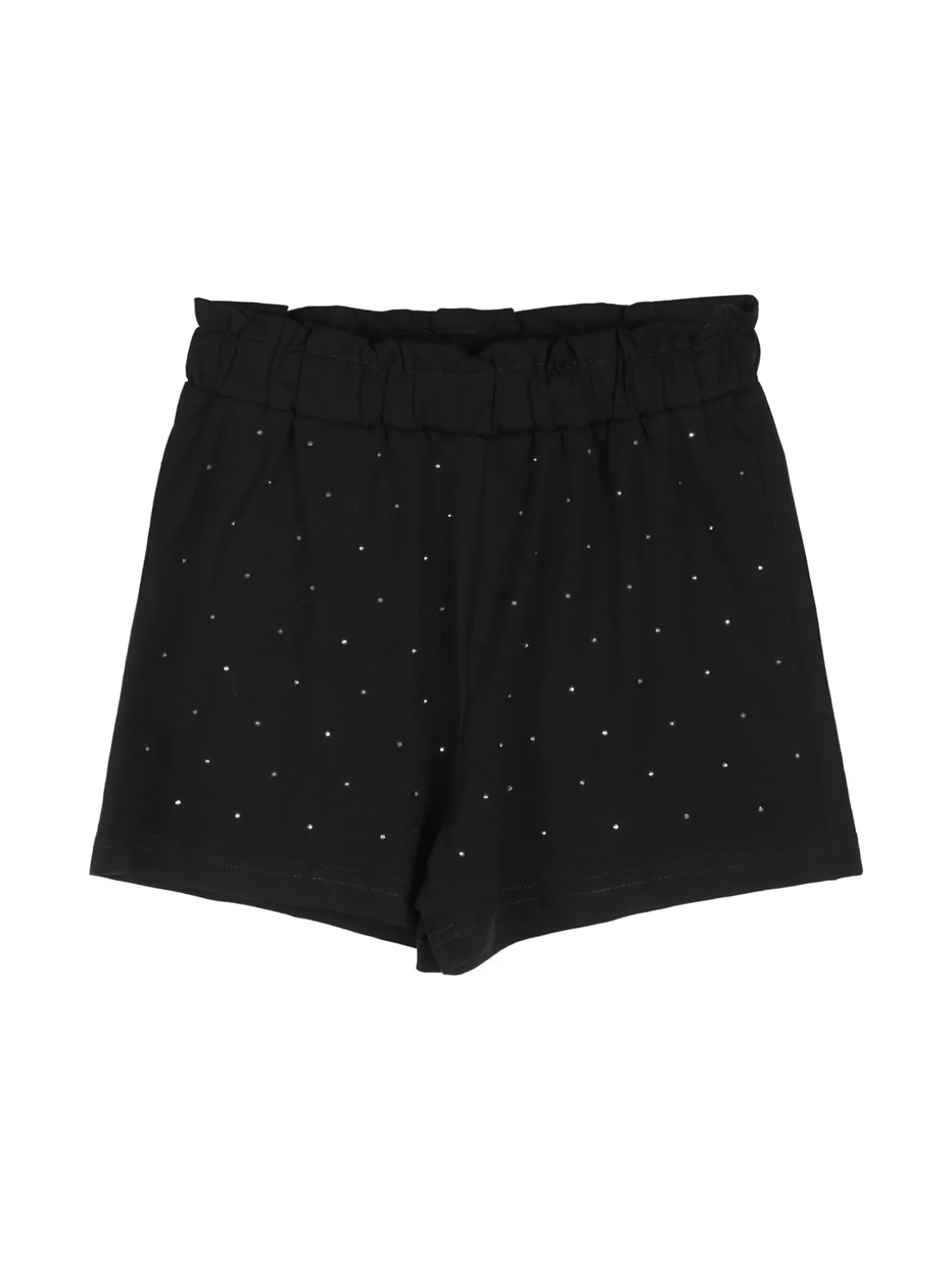 Pink Girl Completo corto da bambina 2 pezzi top e shorts con micro borchie - nero