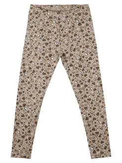 Pink Girl Completo 2 pezzi da bambina con maglietta e leggings cuori - bianco