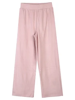 Pink Girl Completo 2 pezzi da bambina a coste con cuori di strass - rosa