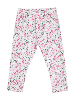 Pink Girl Completo 2 pezzi da neonata con leggings floreali - rosa