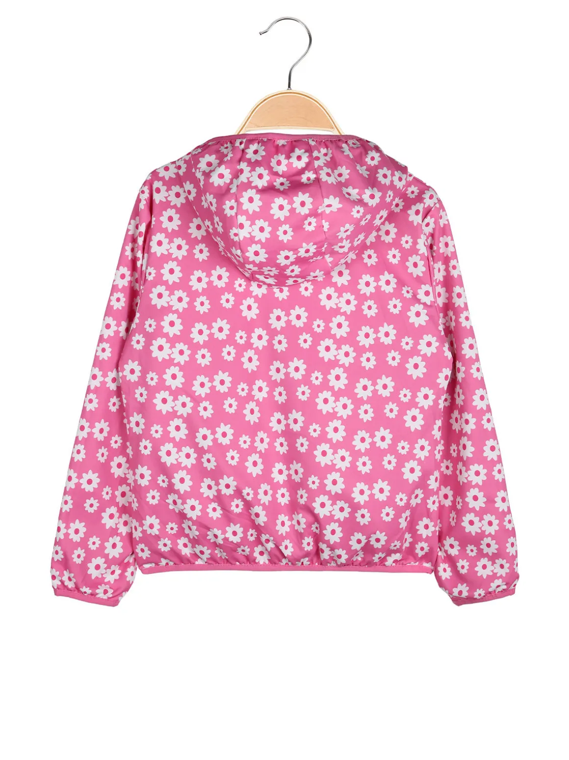 Pink Girl Giacca a vento da bambina doubleface con cappuccio - fucsia