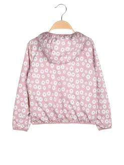 Pink Girl Giacca a vento da bambina doubleface con cappuccio - rosa