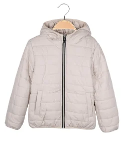Pink Girl Giubbotto da bambina reversibile con cappuccio - beige