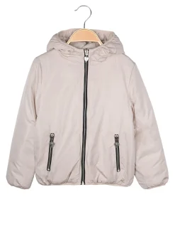 Pink Girl Giubbotto da bambina reversibile con cappuccio - beige