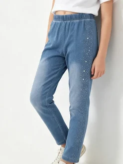 Pink Girl Jeggings da bambina con strass - jeans