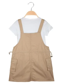 Pink Rabbit Abito a salopette da bambina con t-shirt