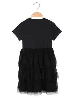 Pink Rabbit Abito da bambina a maniche corte con gonna a balze in tulle