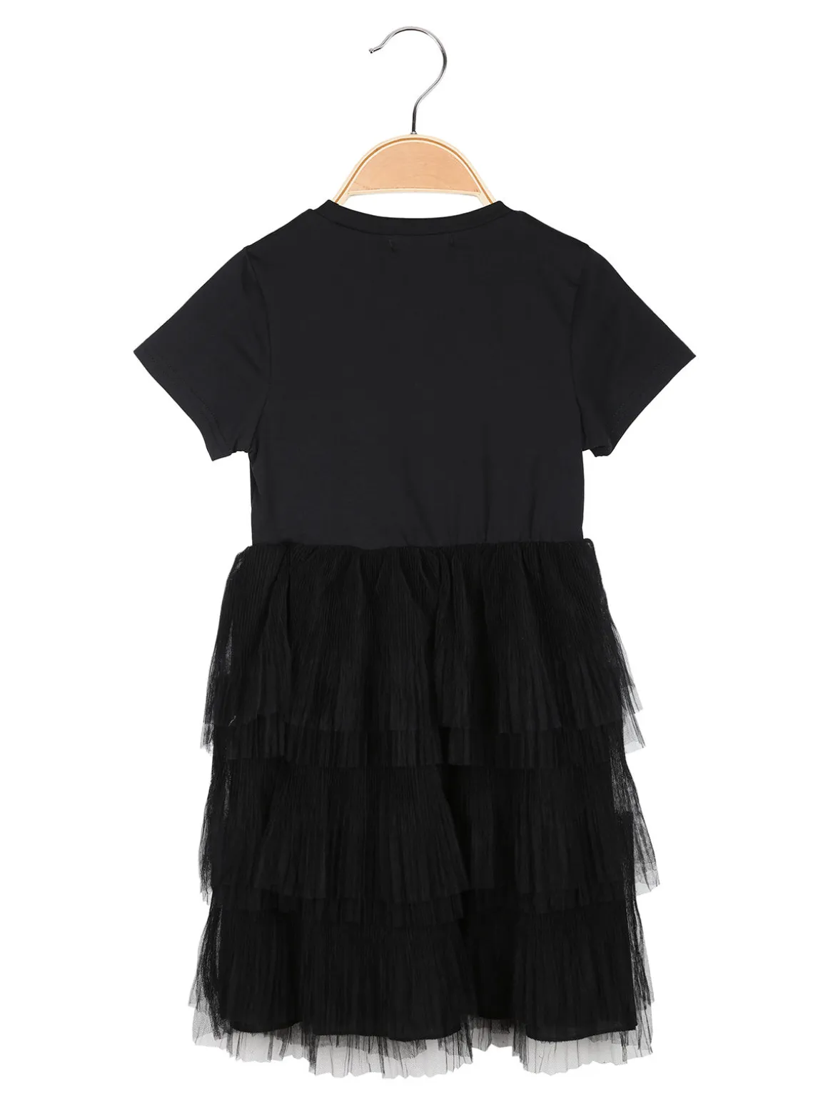 Pink Rabbit Abito da bambina a maniche corte con gonna a balze in tulle