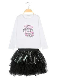 Pink Rabbit Completo bambina gonna + t-shirt