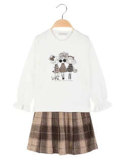 Pink Rabbit Completo 2 pezzi da bambina con gonna corta