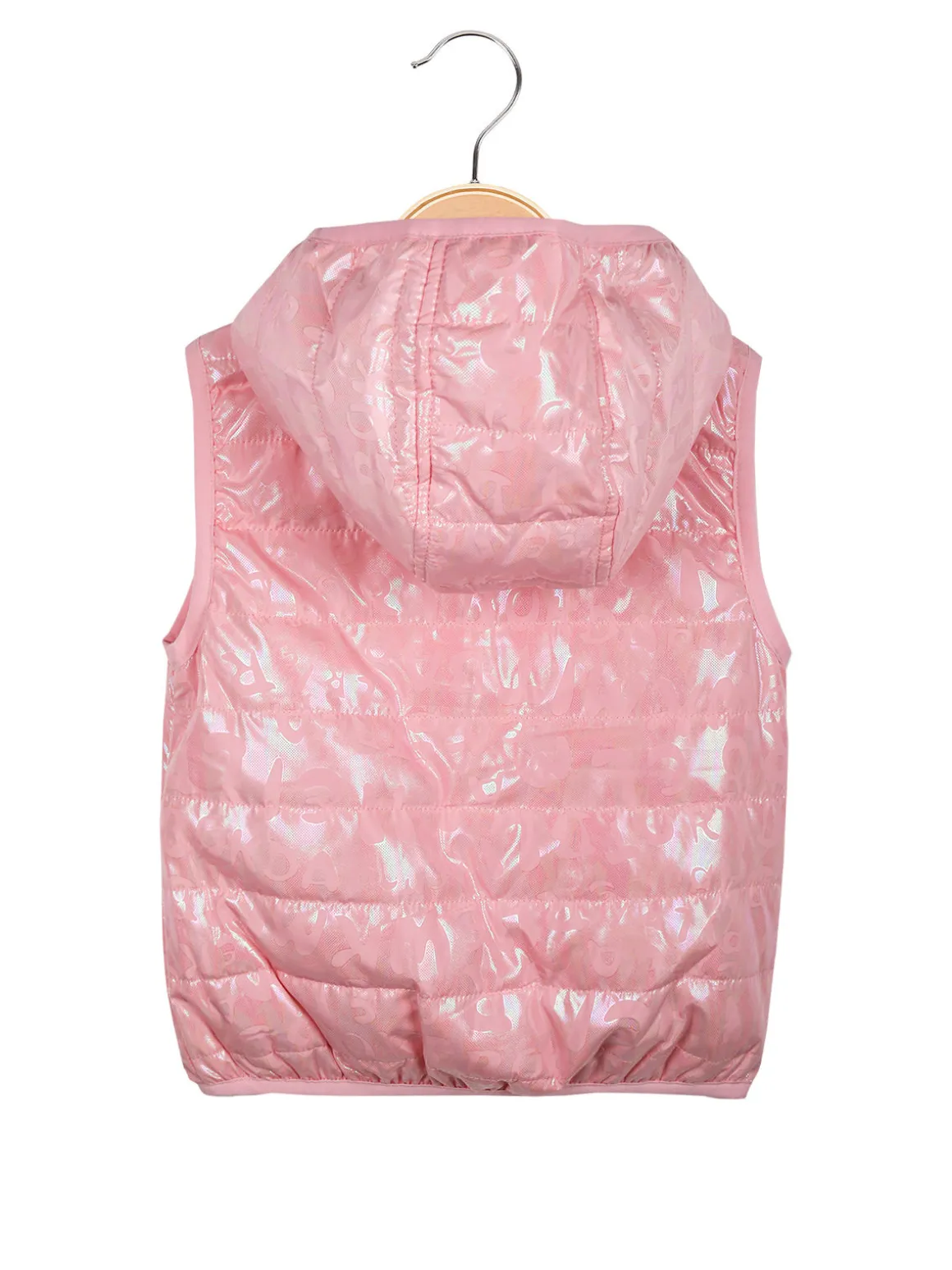 Pink Rabbit Gilet imbottito da bambina con cappuccio