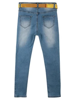 Pink Rabbit Jeans da bambina con cintura e taschino