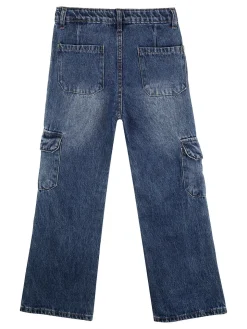 Pink Rabbit Jeans da bambina con tasconi laterali
