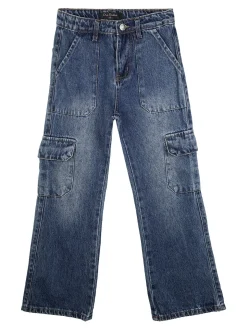 Pink Rabbit Jeans da bambina con tasconi laterali