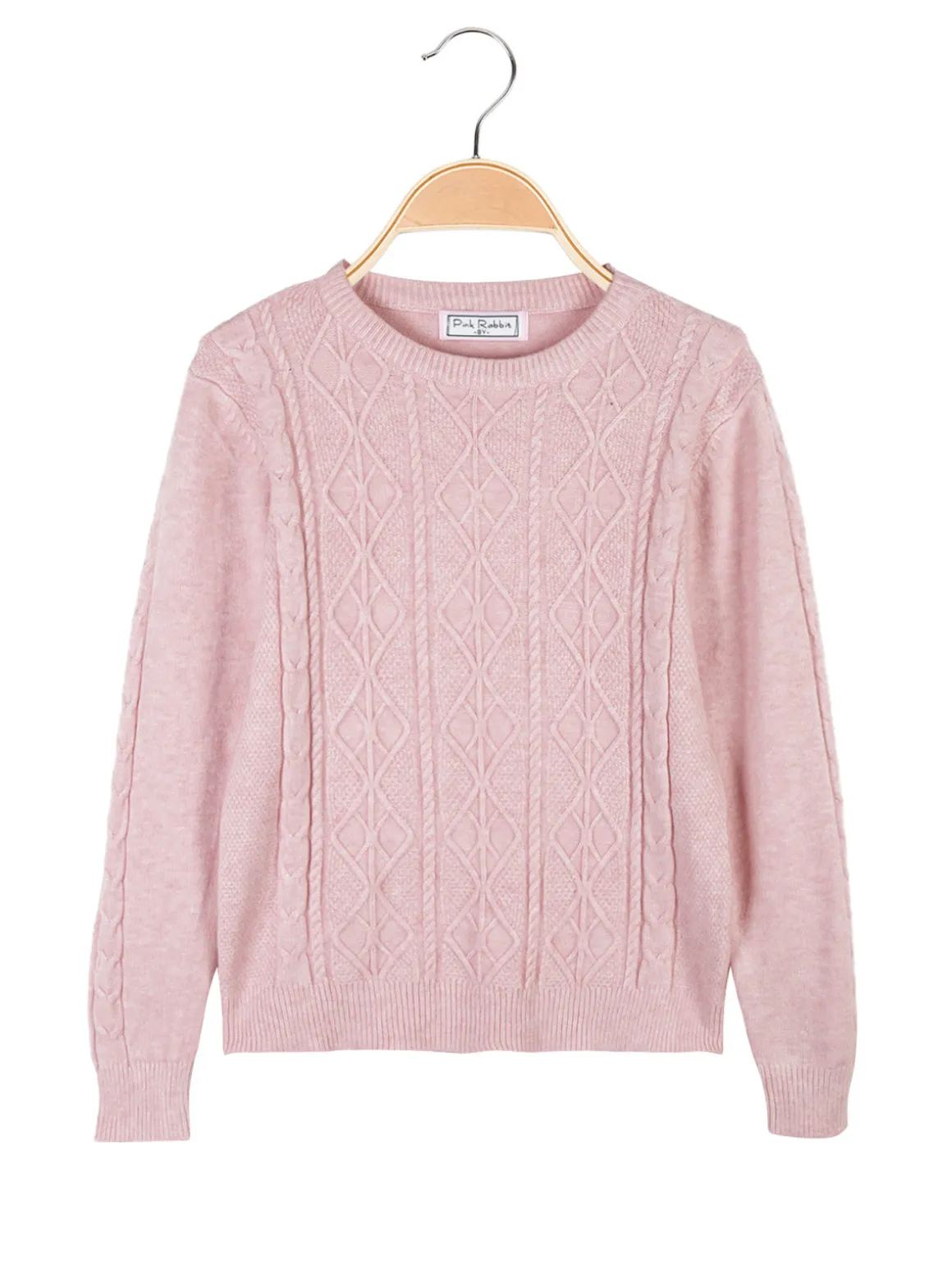Pink Rabbit Maglione girocollo da bambina a trecce