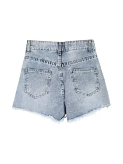 Pink Rabbit Shorts da ragazza in jeans con micro borchie - jeans
