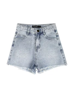 Pink Rabbit Shorts da ragazza in jeans con micro borchie - jeans