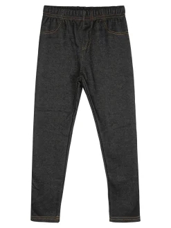 Pink Shell Jeggings da bambina con interno felpato - nero