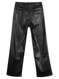 Pink Shell Pantaloni da bambina in ecopelle - nero