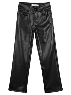 Pink Shell Pantaloni da bambina in ecopelle - nero