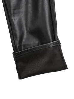 Pink Shell Pantaloni da bambina in ecopelle - nero