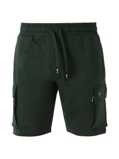 Polo Club Bermuda da uomo in felpa di cotone con tasconi laterali - militare