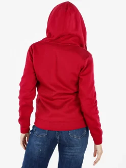 Polo Club Felpa donna con cappuccio e zip e interno felpato - rosso