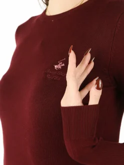 Polo Club Maglione girocollo da donna - bordeaux